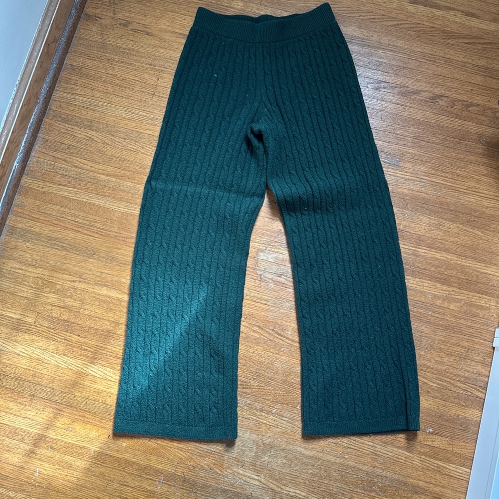 GAP womens Dark Green Cable Knit Pants